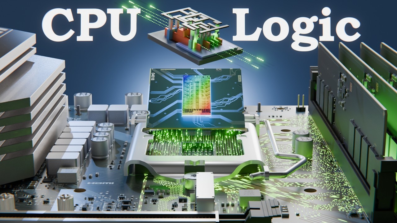 Thumbnail for a Branch Education animation about transistors, logic gates, and CPU construction