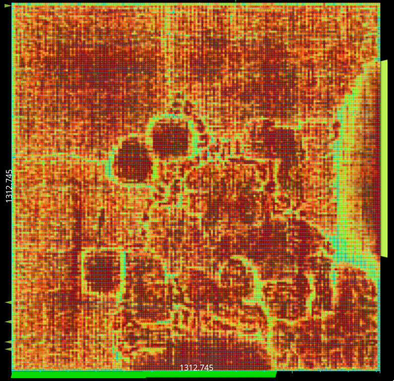 Llama ASIC routing congestion heat map