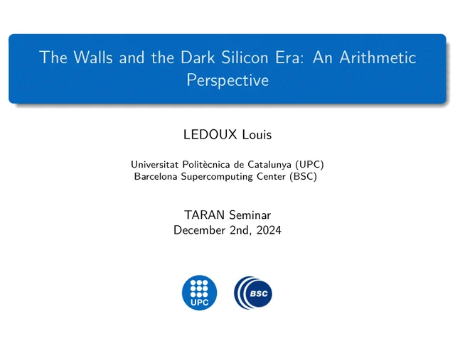 The Walls and the Dark Silicon Era: An Arithmetic Perspective